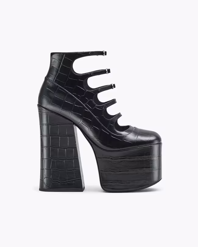 MARC JACOBS The Croc Embossed Kiki Ankle Boot