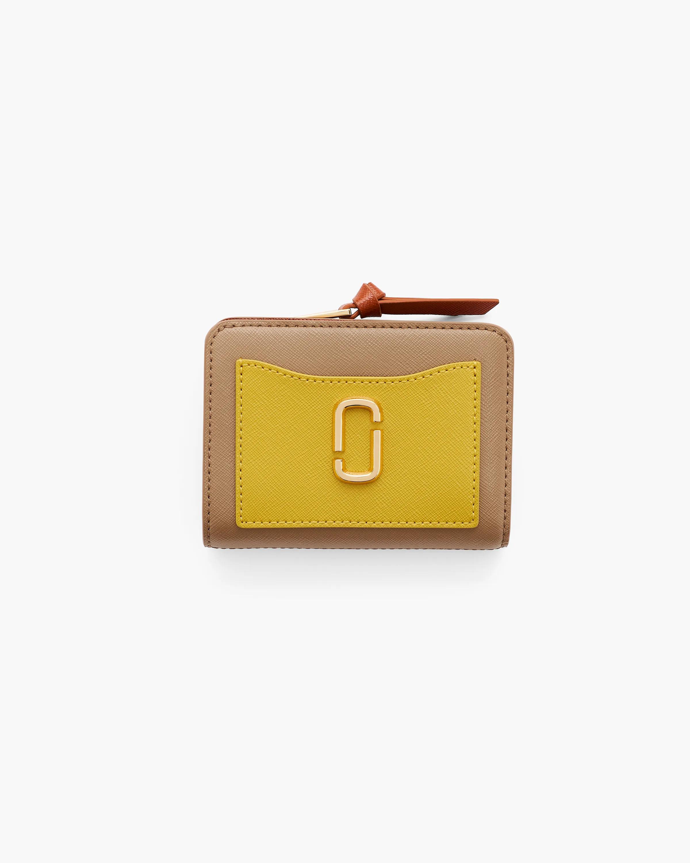 MARC JACOBS Marc Jacobs The Utility Snapshot Mini Compact Wallet in Joy Yellow Multi