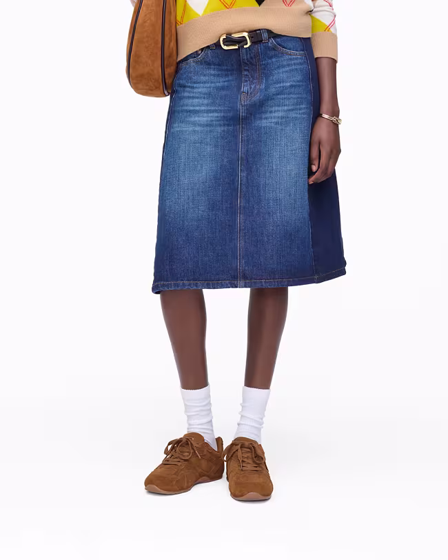 MARC JACOBS Two Tone Shadow Denim Skirt