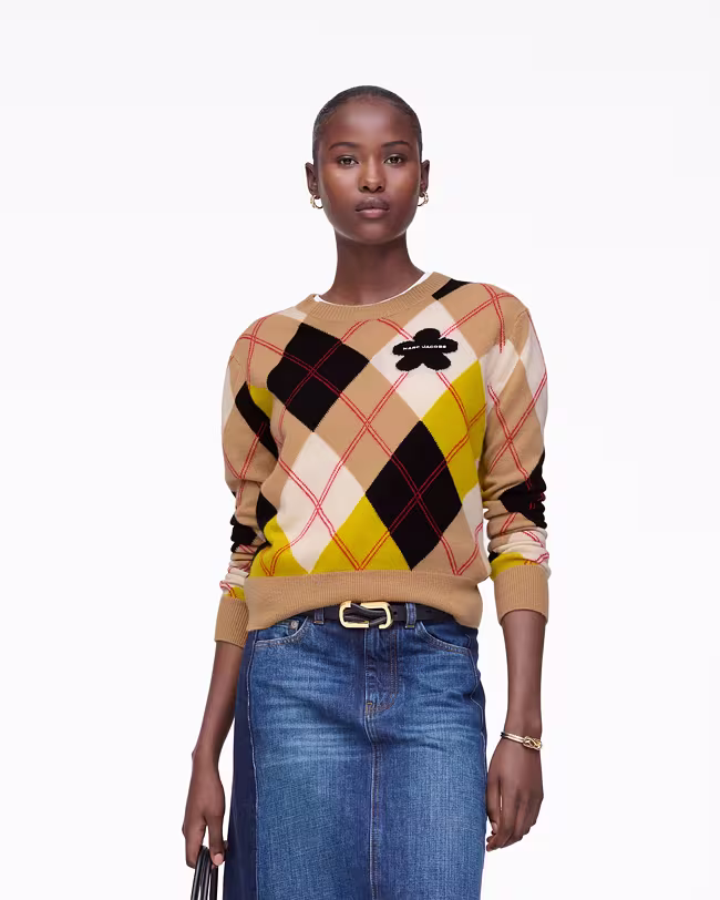 MARC JACOBS Preppy Daisy Argyle Crewneck