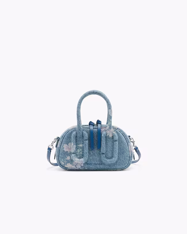 MARC JACOBS Babe Mini Top Handle In Antique Floral Denim
