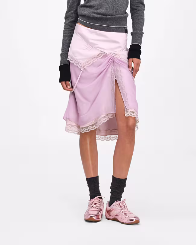 MARC JACOBS Layered Satin Slip Skirt