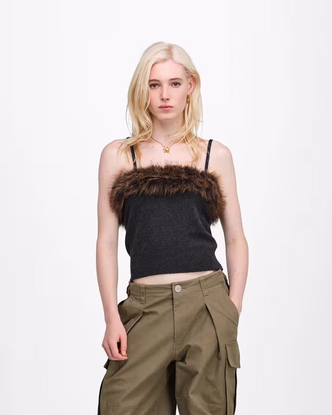 MARC JACOBS Faux Fur Lined Knit Tank