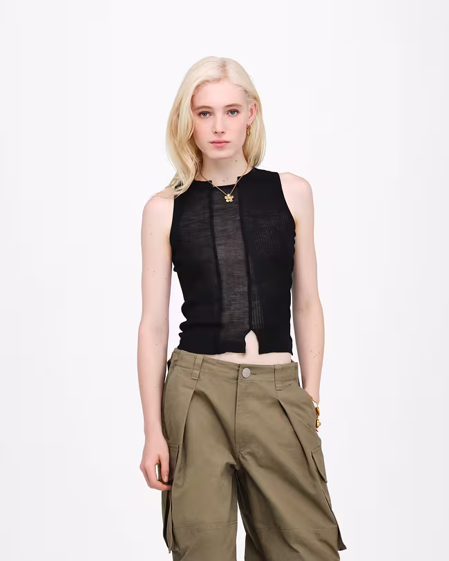 MARC JACOBS Sheer Paneled Knit Tank