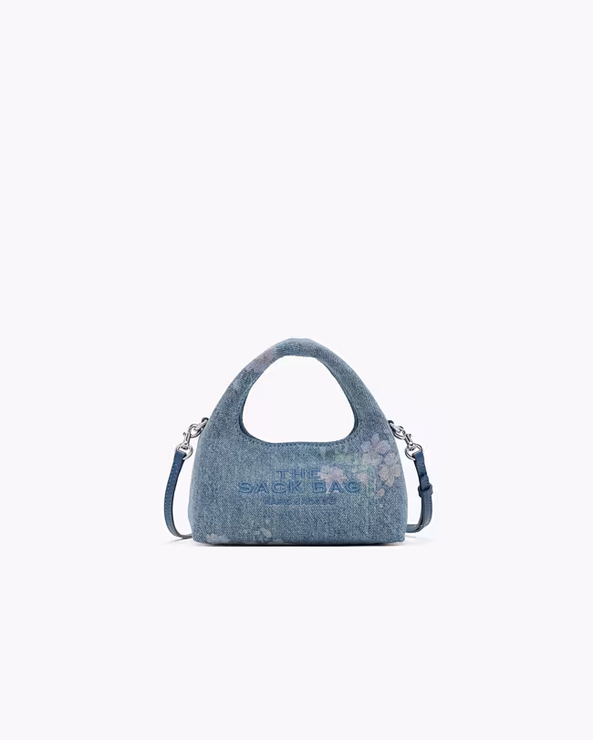 MARC JACOBS Micro Crossbody Sack Bag In Antique Floral Denim