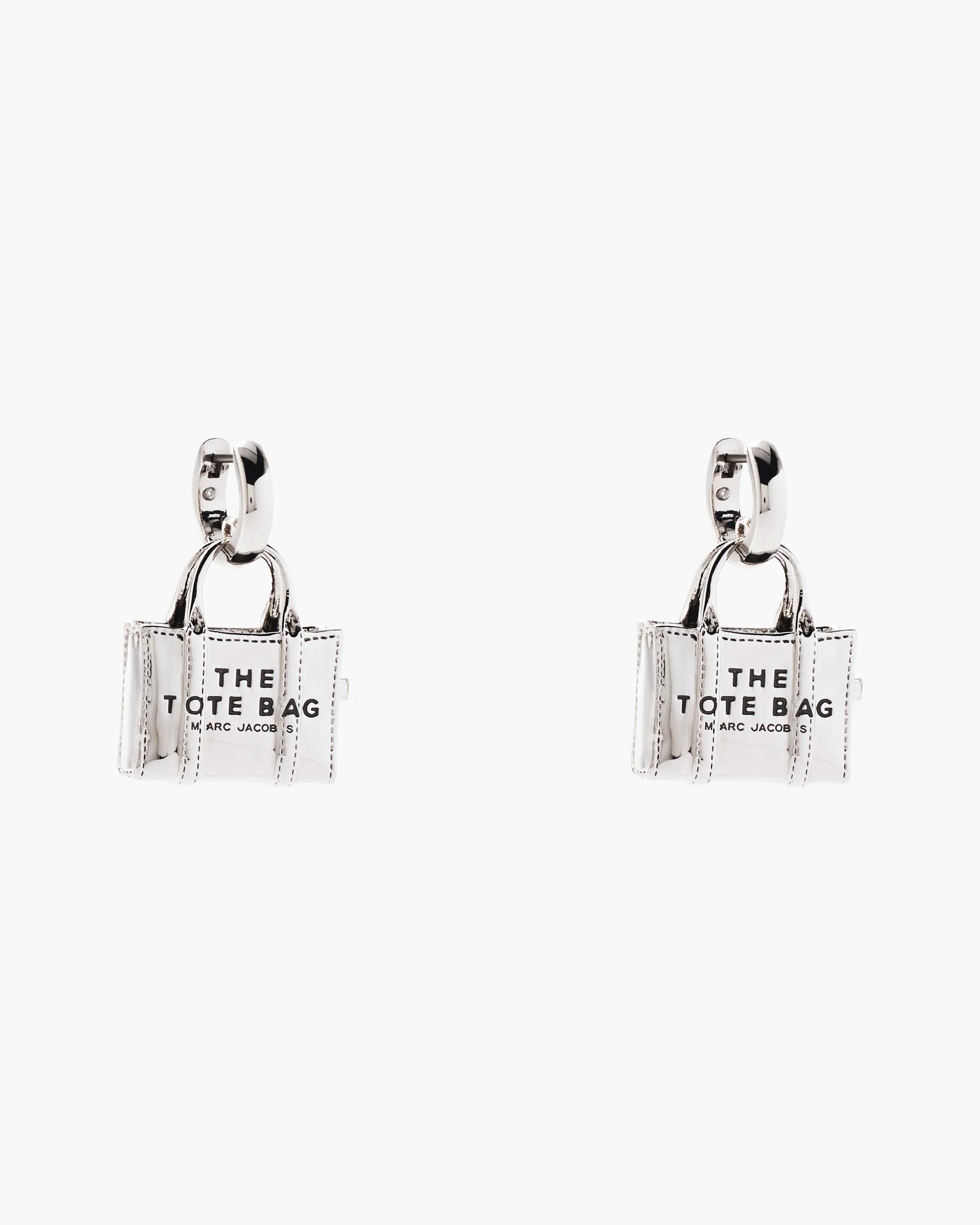 MARC JACOBS Marc Jacobs The Tote Bag Earrings in Light Antique Silver