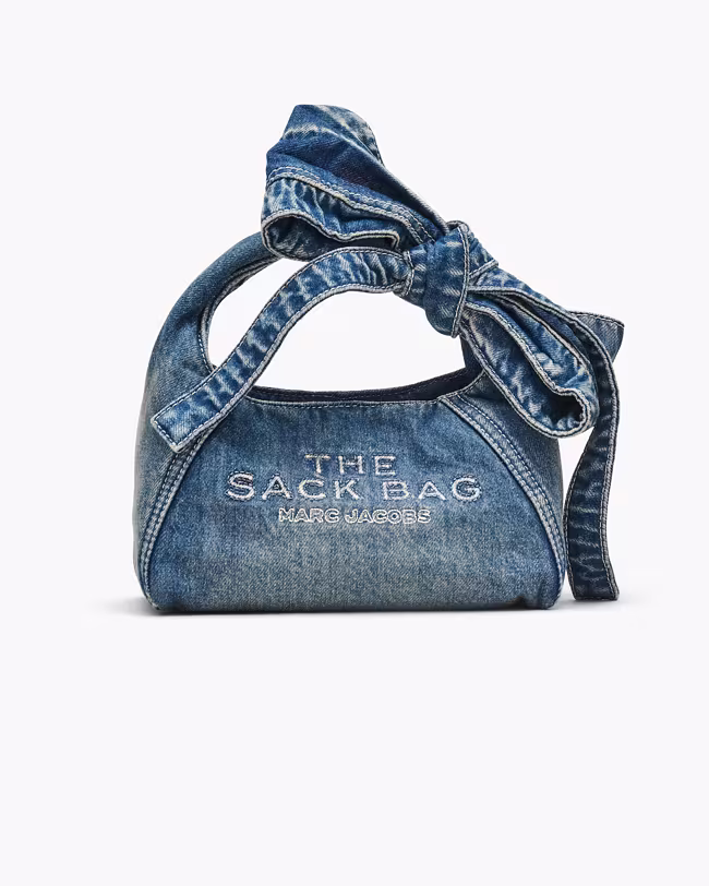 MARC JACOBS The Bow Denim Mini Sack Bag