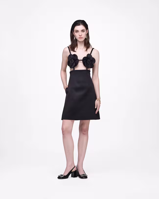 MARC JACOBS Satin Daisy Applique Dress