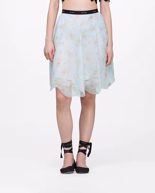 MARC JACOBS Blurred Floral Chiffon Skirt