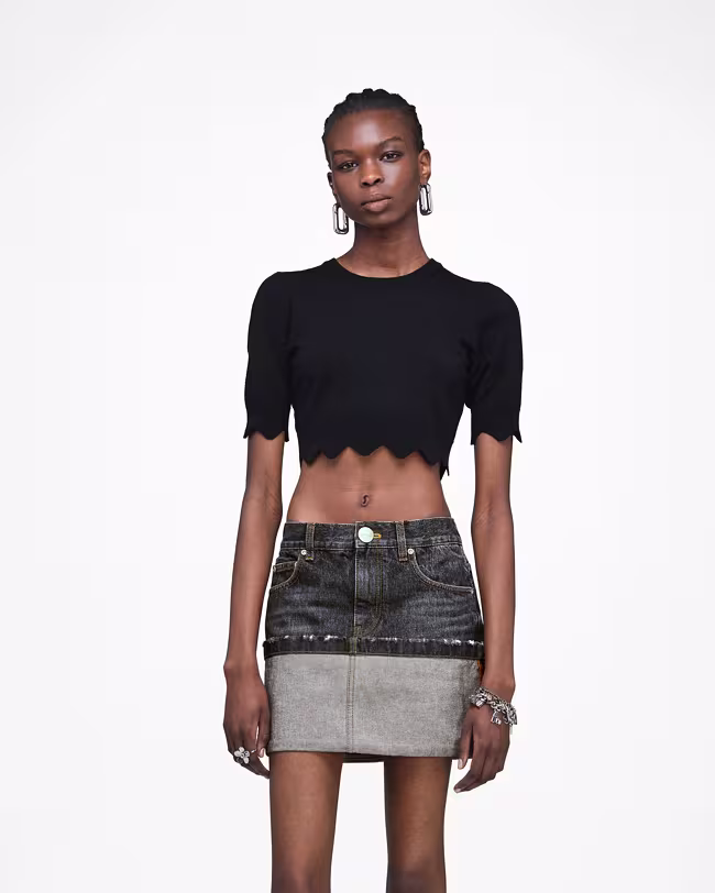 MARC JACOBS Scallop Daisy Crop Sweater