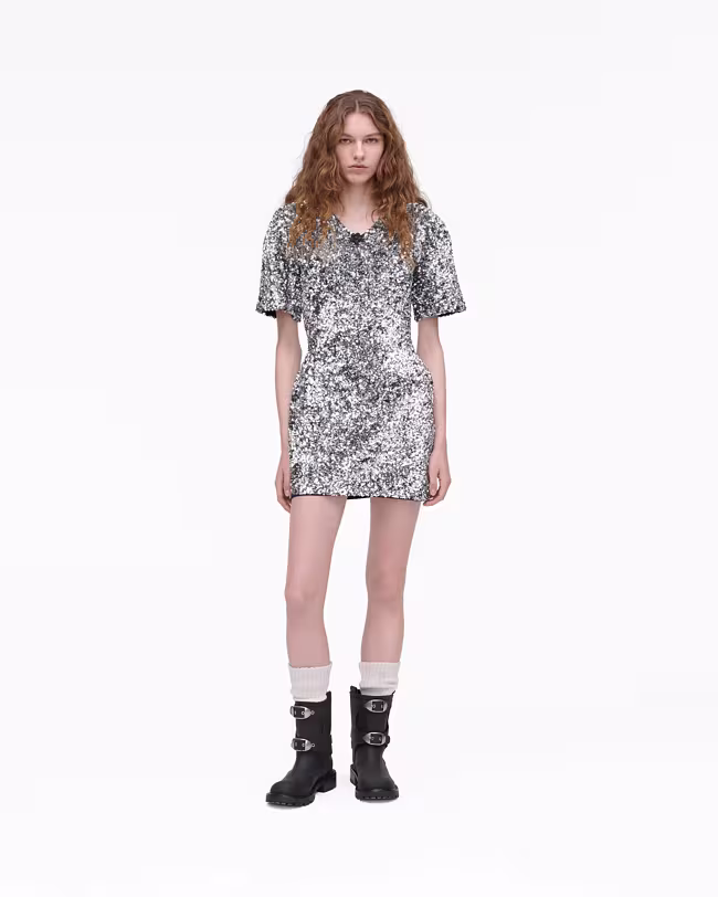 MARC JACOBS Sequin V-Neck Knit Dress