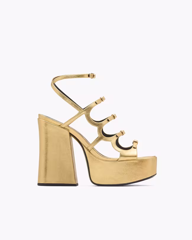 MARC JACOBS The Metallic Leather Kiki Platform Sandal