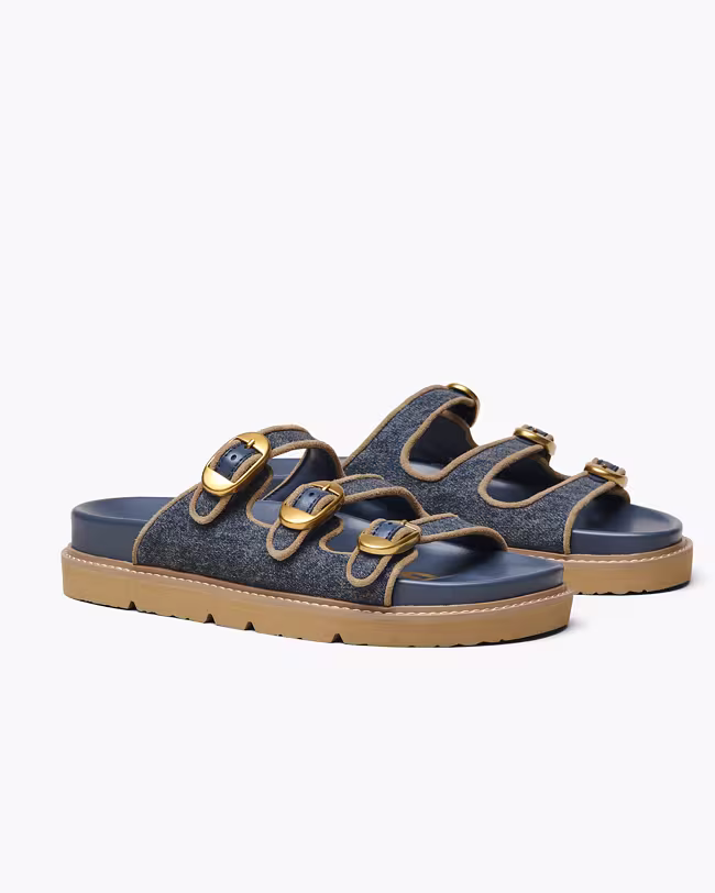 MARC JACOBS The Denim Suede Kiki Slide
